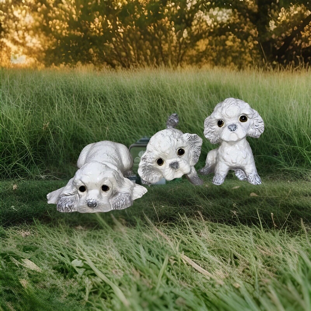 3 Rare LARGE Poodle Dog set ANTHONY FREEMAN MCFARLIN, Hagen Renaker Figurine